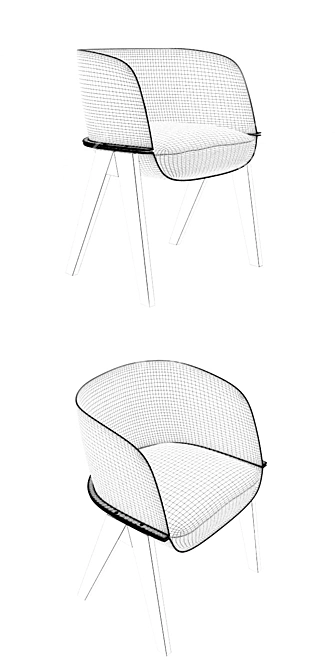 Contemporary Bridge Lucia Dining Chair 3D model image 3
