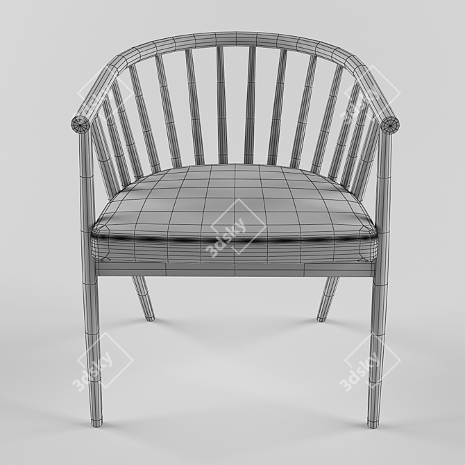 Genny Armchair: Italian Elegance in Compact Design 3D model image 3