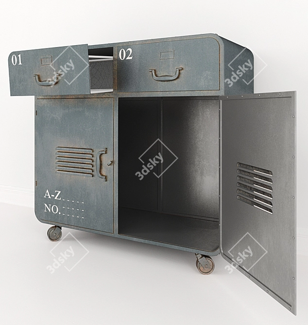 Steel Storage Cabinet 3D model image 3