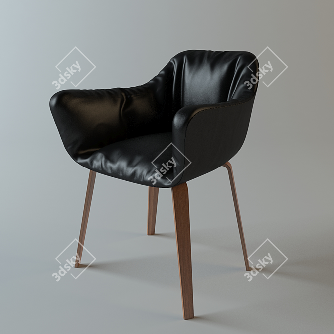 S452 Eliot: Stylish Leather Armchair 3D model image 1