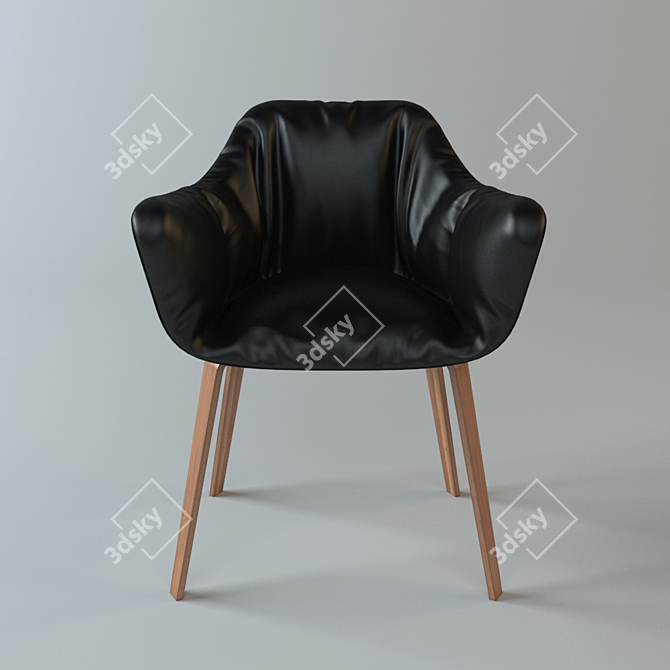 S452 Eliot: Stylish Leather Armchair 3D model image 2