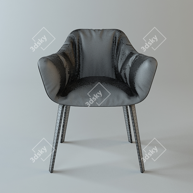 S452 Eliot: Stylish Leather Armchair 3D model image 3