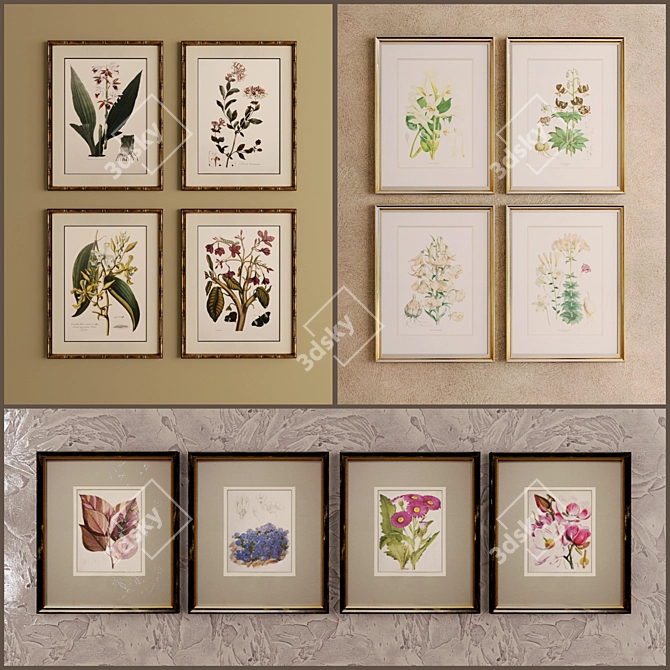 Floral Dreams: Decorative Painting Sets 3D model image 1