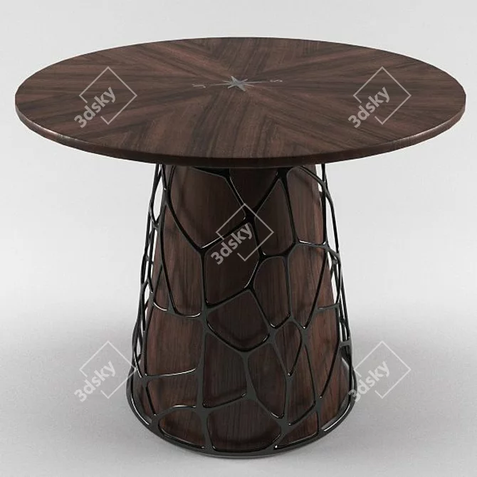 Elegant Outdoor Dining Table Set 3D model image 1