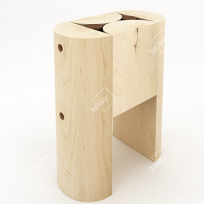 Cypress Copper Geometry Stool 3D model image 1