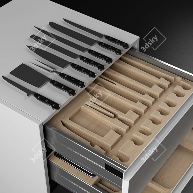 Knife Set Drawer: Complete Kitchen Solution 3D model image 3
