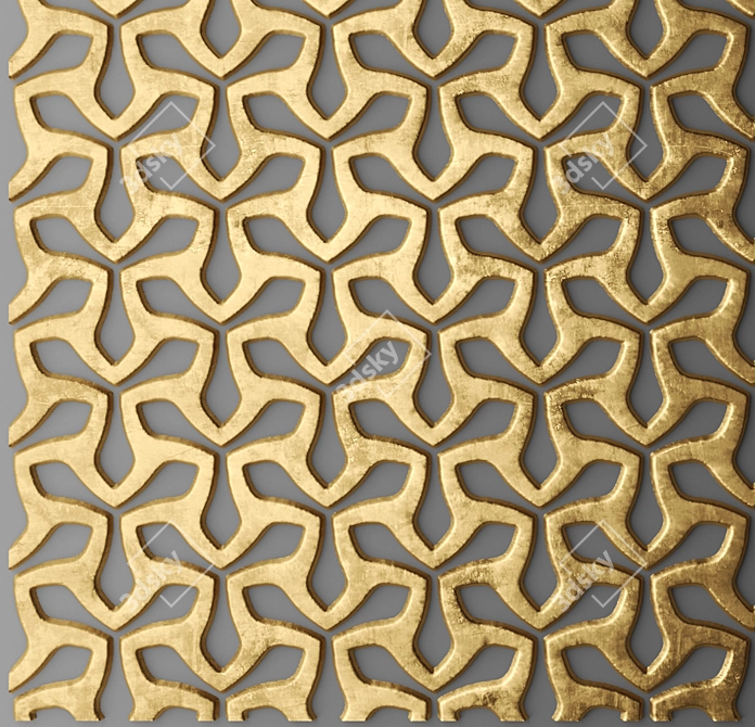 Sleek Metal Grille Panel 3D model image 3