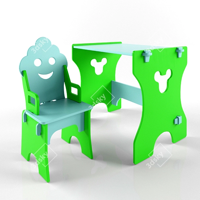 Magical Gnome Table & Chair Set 3D model image 1