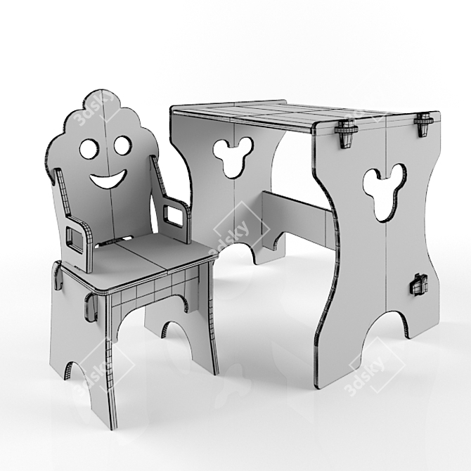 Magical Gnome Table & Chair Set 3D model image 3