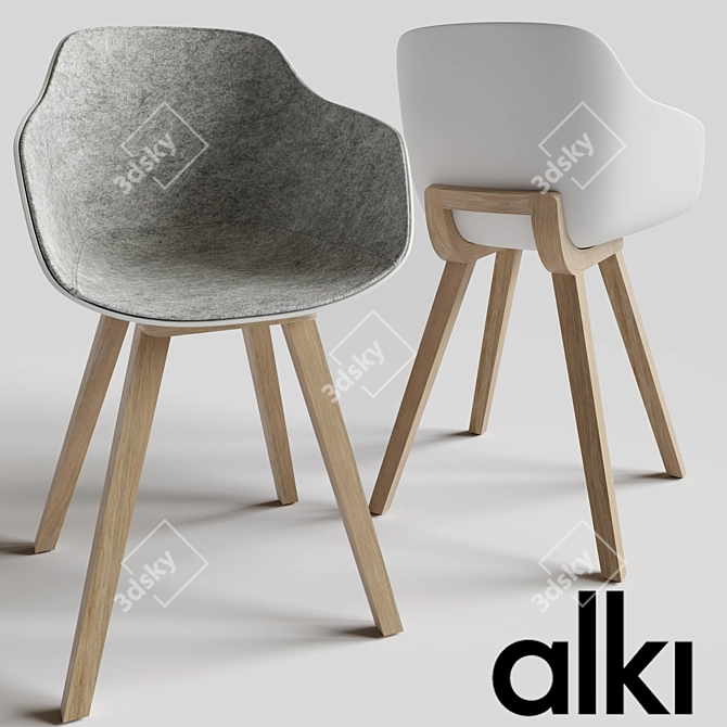 Eco-Comfort Chair Set 3D model image 2