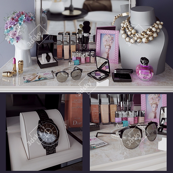 Elegant Dior Beauty Set 3D model image 1