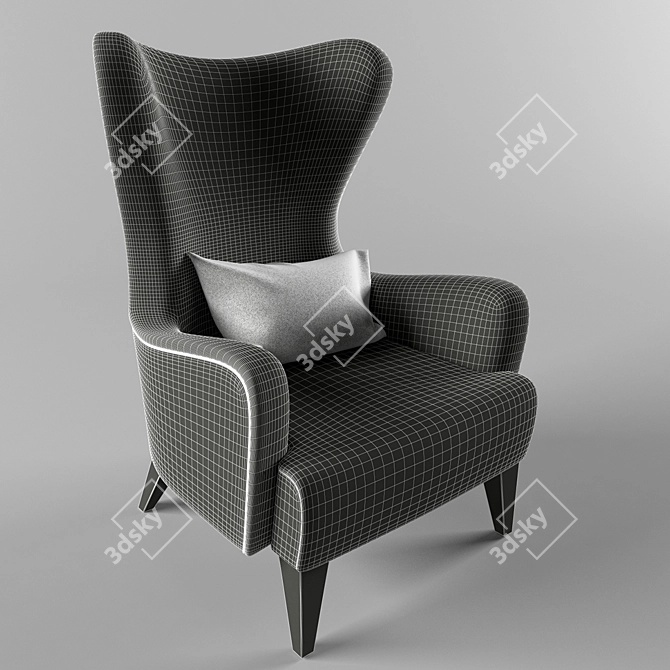 Classic Comfort: Duke Lounge Chair 3D model image 2
