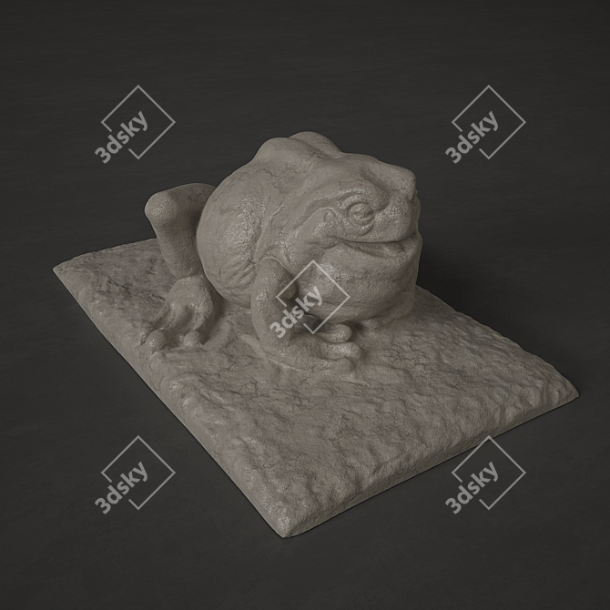 Title: Concrete Frog Sculpture 3D model image 1