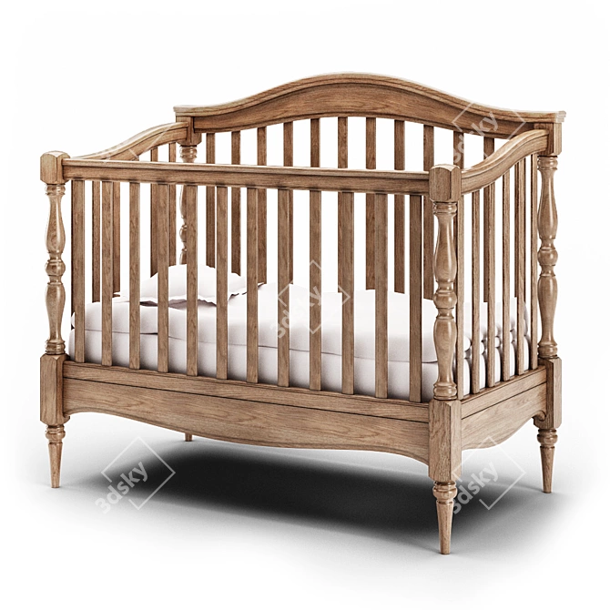 Classic Style Baby Crib by Ptenchik 3D model image 1