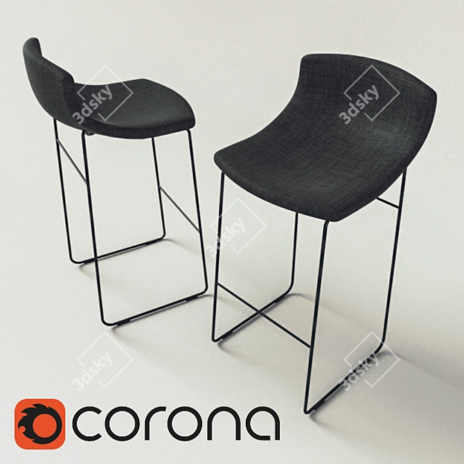 ComfortMax Bar Chair with Padded Seat 3D model image 1