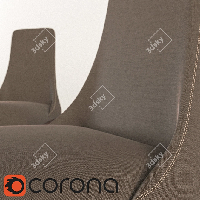 Elegant ETOILE Chair by Calligaris 3D model image 2