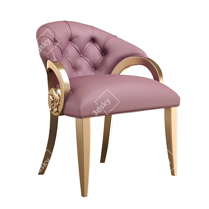 Elegant Floral Boutique Chair 3D model image 1