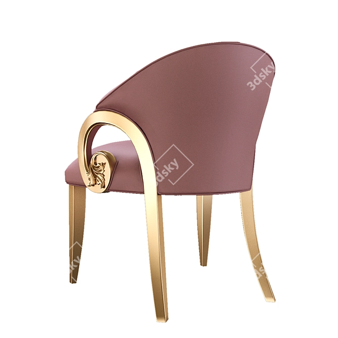 Elegant Floral Boutique Chair 3D model image 2