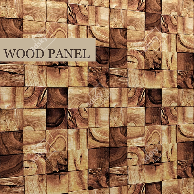 Natural Wood Panel 3D model image 1