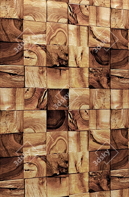 Natural Wood Panel 3D model image 2