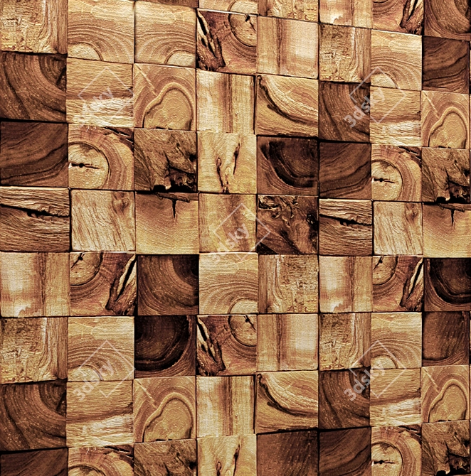 Natural Wood Panel 3D model image 3