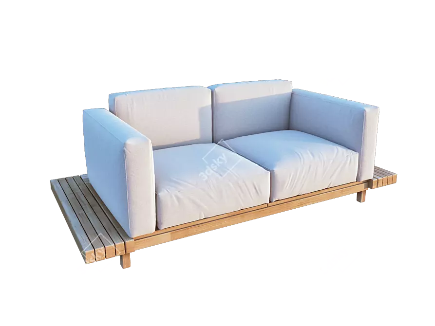 Elegant Duo Seater Sofa 3D model image 1