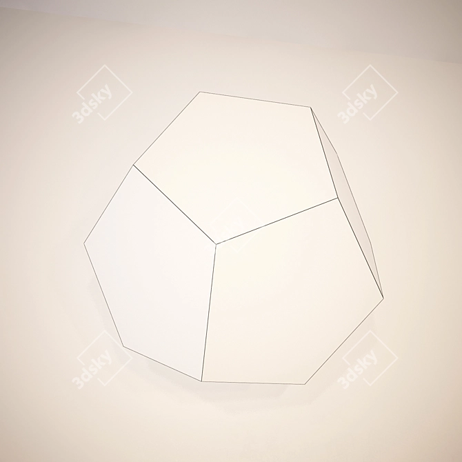Pentahedron Metal Side Table 3D model image 3