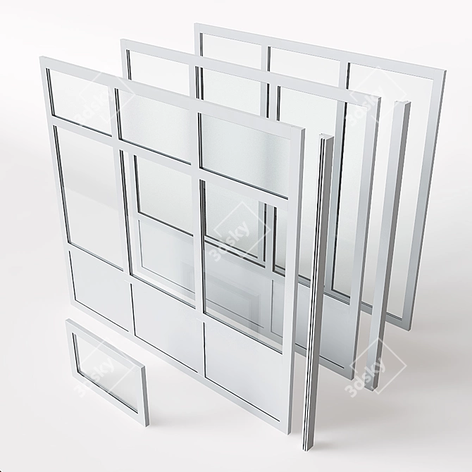 Aluminum Glazed Partitions 3D model image 1