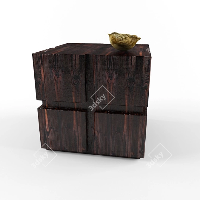 Japanese Shou Sugi Ban Spot Table 3D model image 2