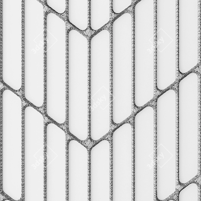 Decorative Mesh Grill Panel Set 3D model image 3