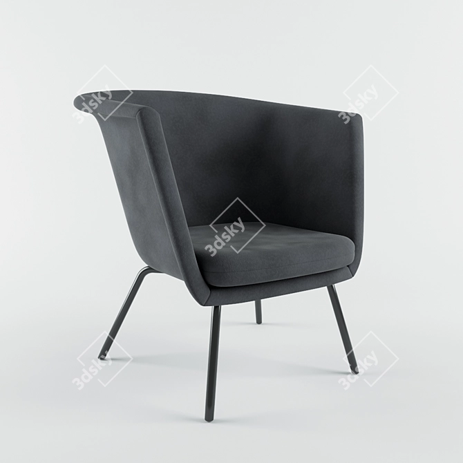 Modern Comfort: H57 Easy Chair 3D model image 1