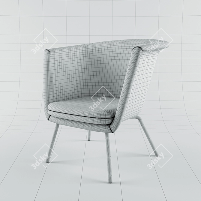 Modern Comfort: H57 Easy Chair 3D model image 3