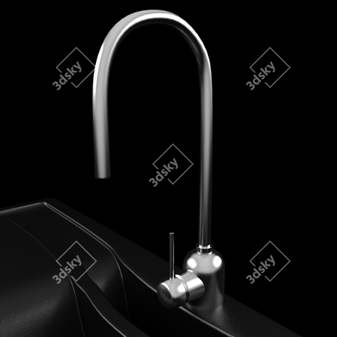 Stainless Steel Kitchen Sink 3D model image 2