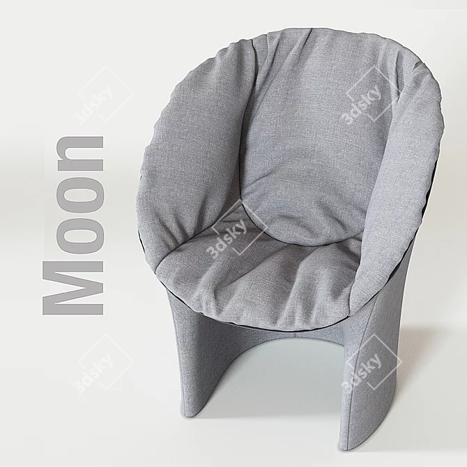 Sleek Italian Moon Chair by Moroso 3D model image 2