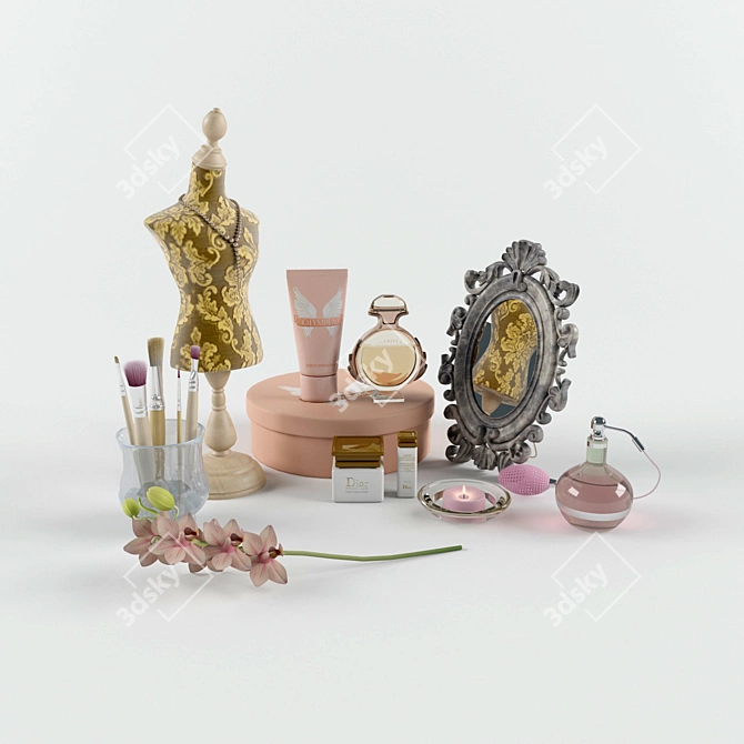 Orchid Bliss: Luxury Decor Set 3D model image 1