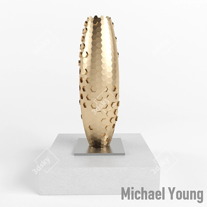 Elegant Glass Vase by Michael 3D model image 1