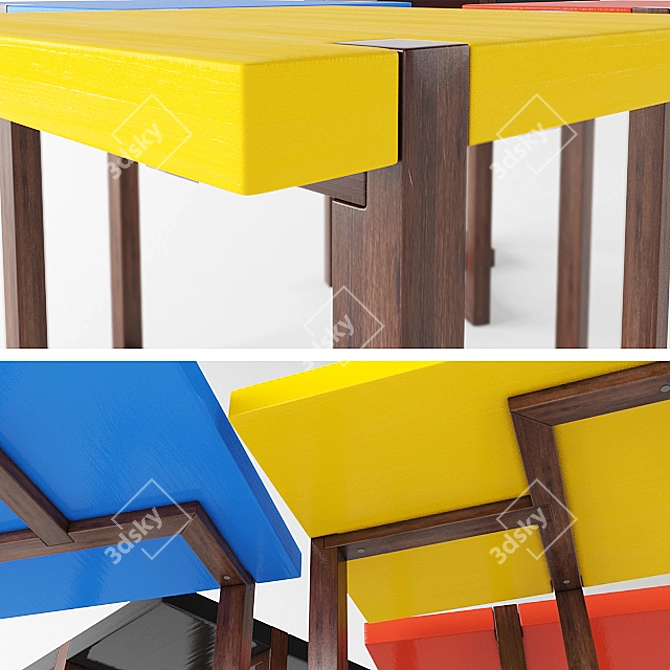 Conceptual Inspired Stool | 4 Colors 3D model image 2