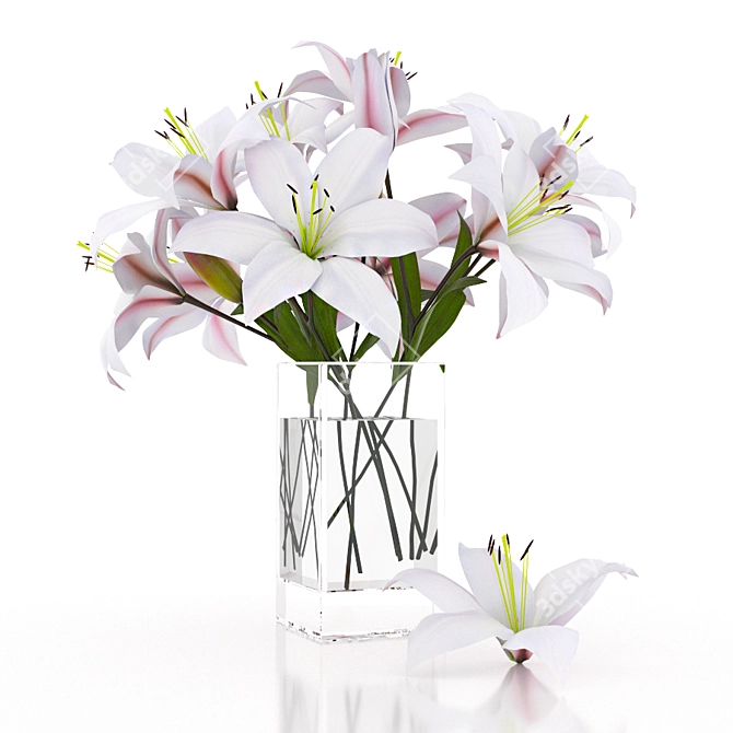 Ethereal Lily Bouquet 3D model image 1