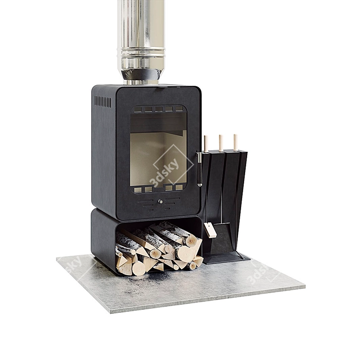 Compact and Powerful Lava 6 Stove 3D model image 2