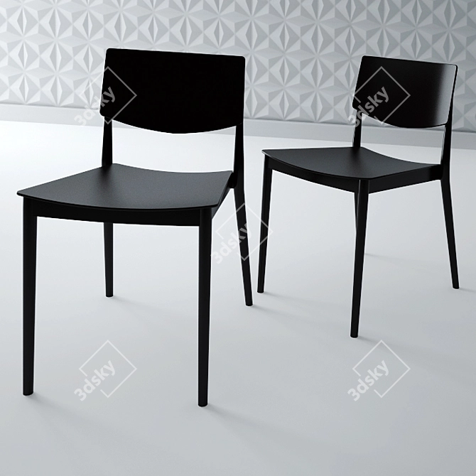 Elegant SI Chair with Exceptional Comfort 3D model image 1
