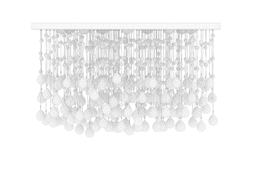 Elegant Crystal Ceiling Lamp 3D model image 2
