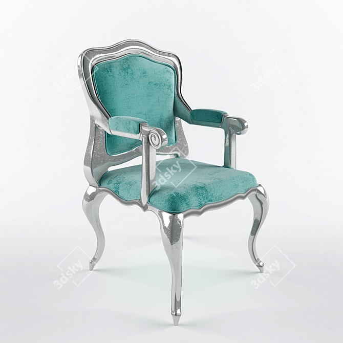 Regency Turquoise Armchair 3D model image 1