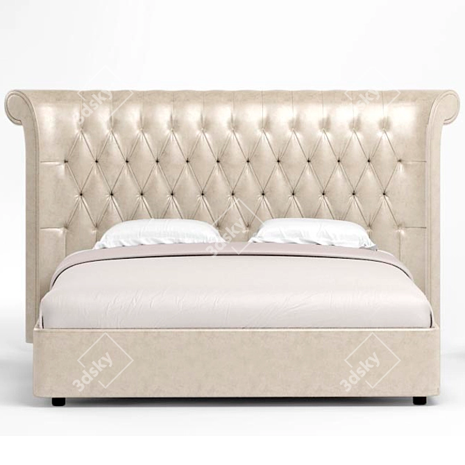 Elegant Virginia Double Bed 3D model image 1