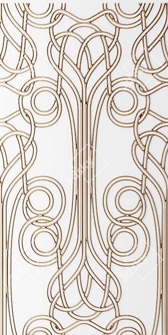 Elegant Art Nouveau Panel 3D model image 2