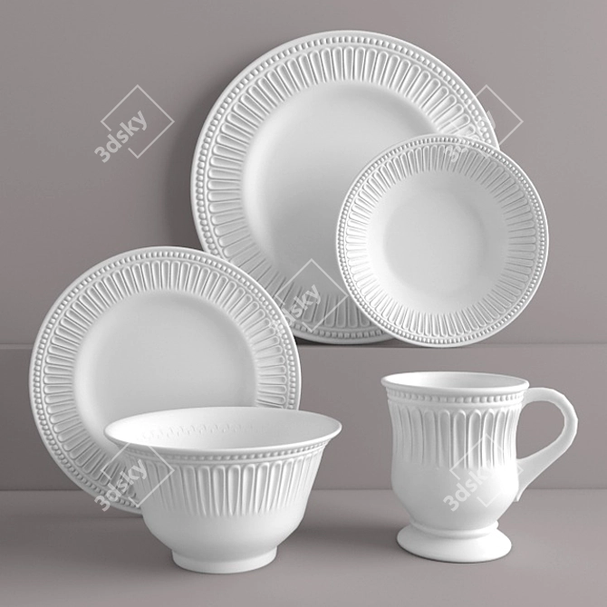 Elegant Ceres Dinnerware Set 3D model image 1