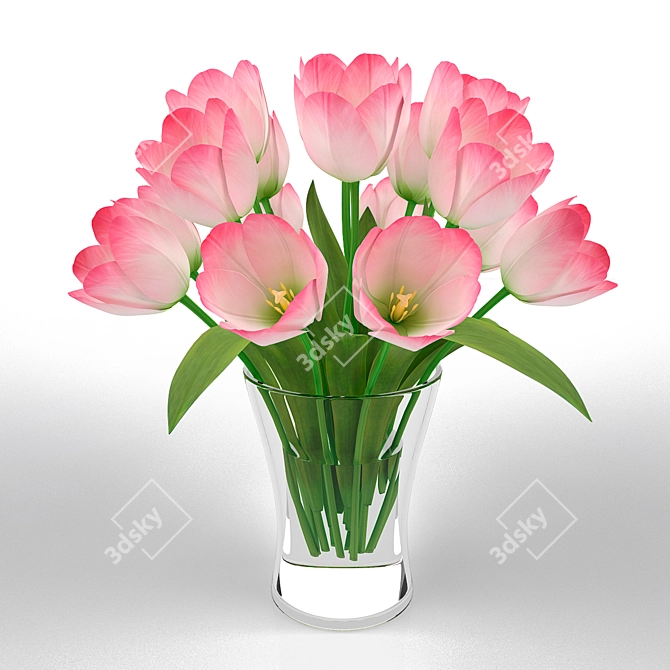 Spring Blooms Bouquet 3D model image 1