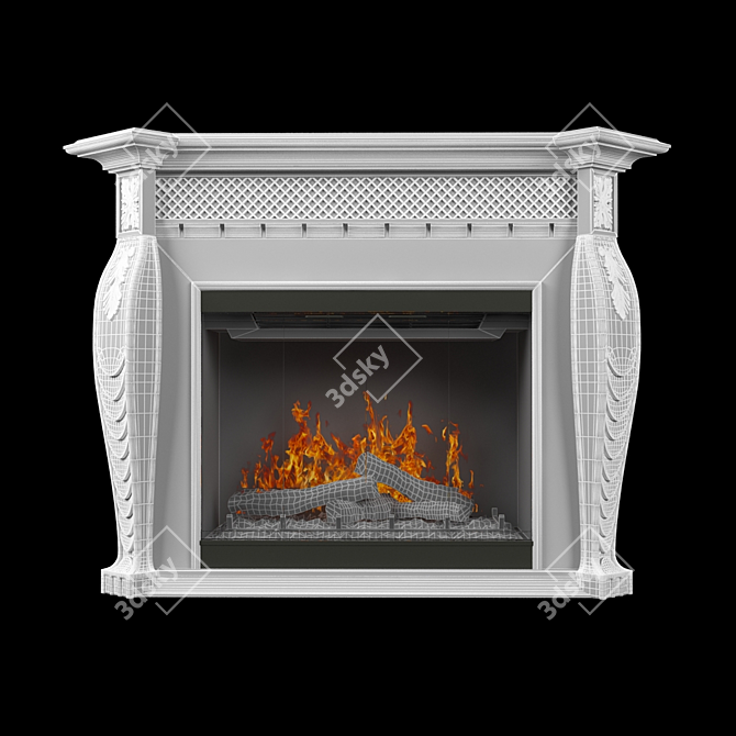 Dimplex Vienna Fireplace 2kW Power 3D model image 2