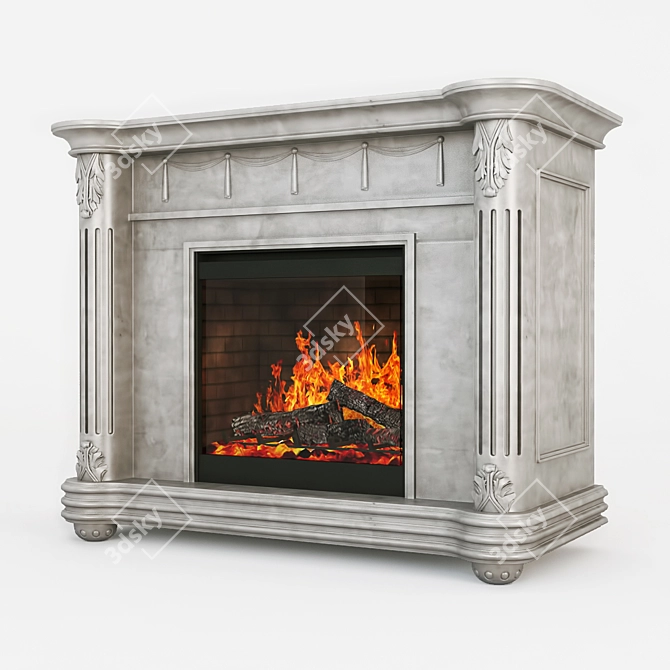 Dimplex Rome White Wall-Mounted Fireplace 3D model image 1