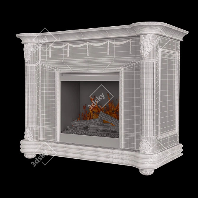 Dimplex Rome White Wall-Mounted Fireplace 3D model image 2