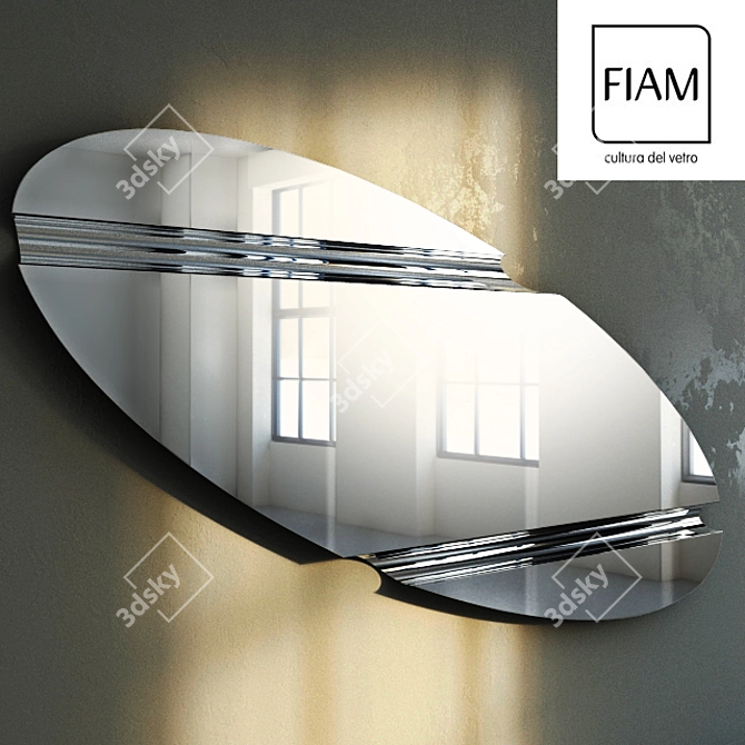 Fiam Mirror - Wing Elliptical Wall Art 3D model image 1